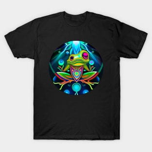 Froggy Animal Spirit (14) - Trippy Psychedelic Frog T-Shirt